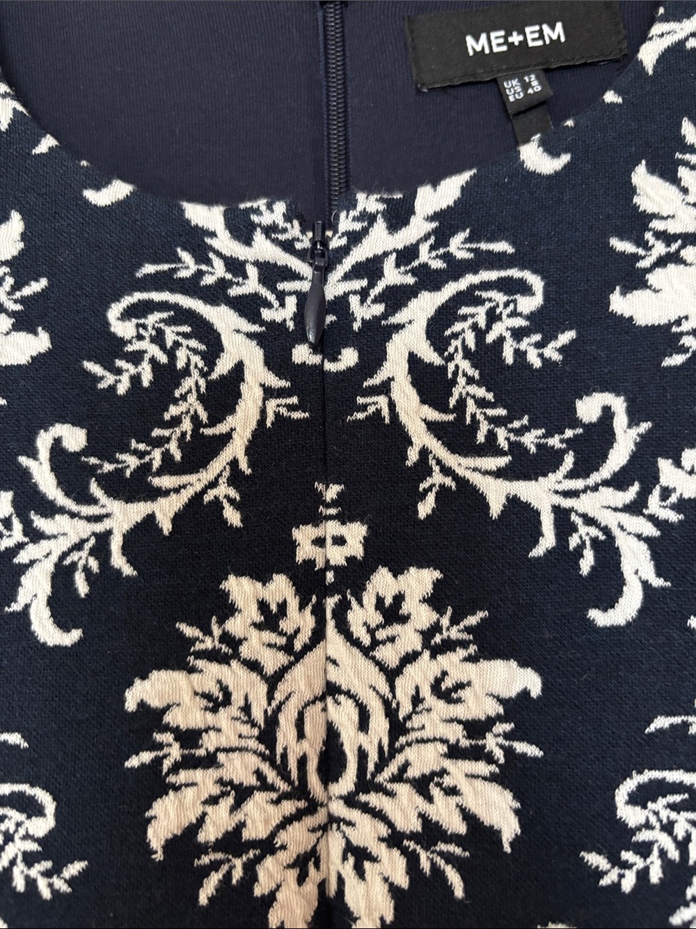 ME+EM Navy and White Damask Midi Dress - Picture 5 of 8